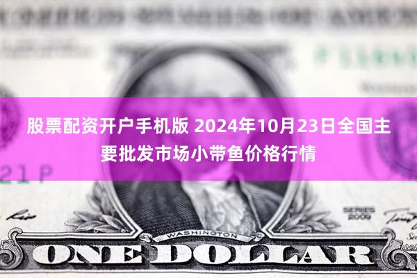 股票配资开户手机版 2024年10月23日全国主要批发市场小带鱼价格行情