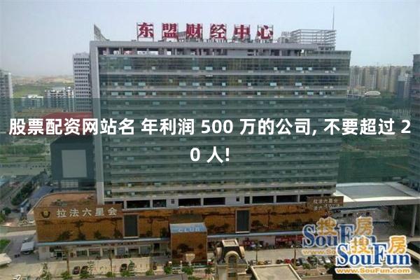 股票配资网站名 年利润 500 万的公司, 不要超过 20 人!